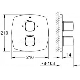 Фото 2 Внешняя часть встр.термостата Grohe Grandera для душа на 2 полож. (19937000)