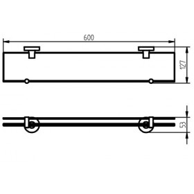 Фото 1 Haceka Kosmos White Полочка д/душа (стекло) (402801)