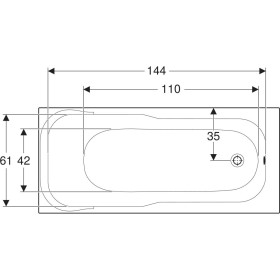Фото 2 Ванна акрилова Kolo Sensa 160х70 б/ніг (XWP356000N)
