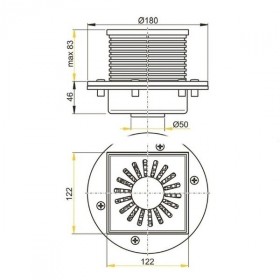 Фото 1 Сливной трап Alcaplast APV14 115x115/50 мм