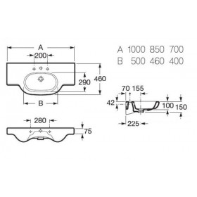 Фото 2 Умывальник Roca Meridian-N 100 с полками (32724В000)