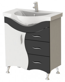 Фото Тумба Ювента Бриз Б2-75 с умывальником Vittoria 75 Черный