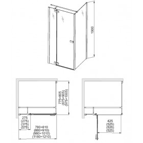 Фото 2 103-09379 Душевая стенка Aquaform VERRA LINE 100 Transparent DP Active