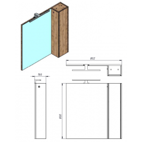 Фото 1 Зеркало Bronx BrxMC-80 дуб Вотан