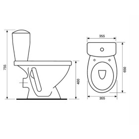 Фото 1 Унітаз компакт 19/679 PRESIDENT 010 Г/В, злив 3/6л, бічн.підв., з сид. поліпропілен