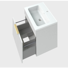 Фото 1 Тумба підвісна MIRATER Адель 80 з умивальником  Родео 80, біла