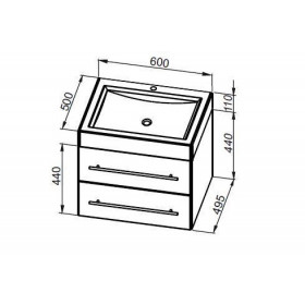 Фото 4 0401-202811 Тумба Aquaform AMSTERDAM под умыв. Lilly/Nadja Фиолет
