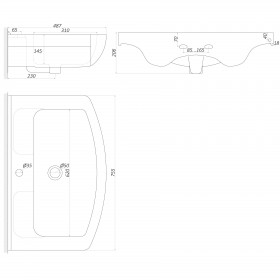 Фото 6 Тумба Ариал Ямайка 75 Т-6 с умывальником Изео 75