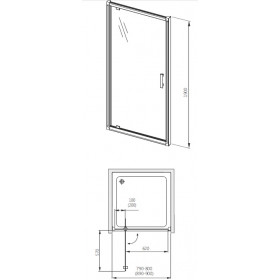 Фото 4 103-09324 Душевая дверь в нишу Aquaform SUPRA PRO 90