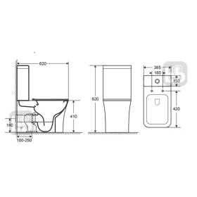 Фото 1 Унітаз – компакт  Imprese KARLOV Rimless, гор. випуск., сид. slow-closing (c06207603)