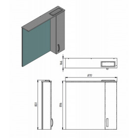 Фото 1 Зеркало Trento TrnMC-87 серый (правый)