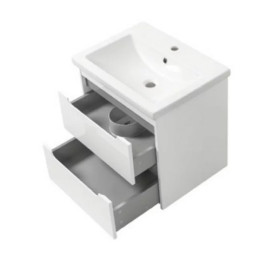 Фото 1 Тумба підвісна Valencia 60 GREY ТП-2 Д сіра з умивальником Комо 60