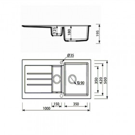 Фото 1 Кухонная мойка Marmorin Tellur серый (380 513 003)