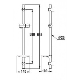 Фото 1 Стойка душевая Jika Mio з держательем для душа (6471.0)