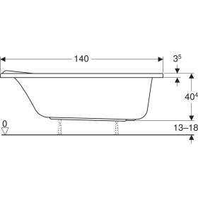 Фото 2 Ванна акрилова Kolo Sensa 140х70 б/ніг (XWP354000N)