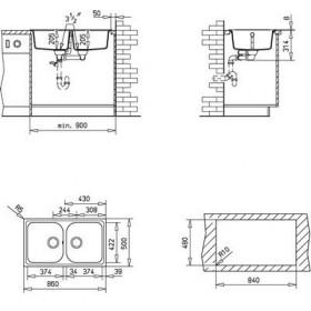 Фото 2 Мойка кухонная TEKA ALBA 90B-TG 860х500 ПЕСОК (88688)