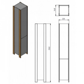 Фото 1 Пенал Ювента Brooklyn-190 серый с корзиной