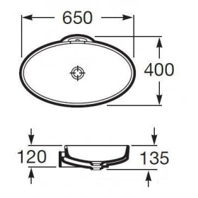 Фото 2 Умывальник на столешницу Roca Urbi 5 65см (327229000)