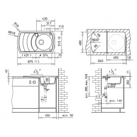 Фото 3 Мойка кухонная TEKA ZENO 45B-TG 860х500 ПЕСОК (88525)