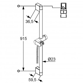 Фото 1 KLUDI A-QAs настенная штанга: с держателем для душа и шлангом, KLUDI SIRENAFLEX, длина 900 мм*