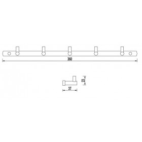 Фото 1 8056*5 TERRA Планка с 5-ю крючками