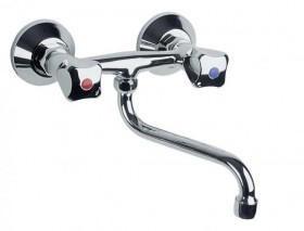 Фото 320-680-00 STANDARD Смеситель двухвентильный настенный для кухни, L=250 мм (рукоятка D)