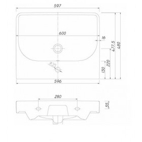 Фото 1 Kolo Traffic Мебельный умывальник 60 см Reflex (L91161900)