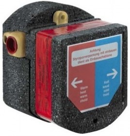 Фото KLUDI ZENTA внутренняя часть электронного смесителя для умывальника, батарейка, регулятор температуры