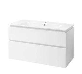 Фото Тумба підвісна ЮВВІС ЕТНА White 100 ТПБ-2 Д з умивальником Болеро 100