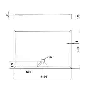 Фото 2 Душовий піддон Lidz KAPIELKA ST 120*80 прямокутний (LKAST1208014)