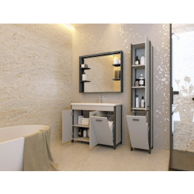 Фото 5 Пенал Ювента Brooklyn-190 серый с корзиной