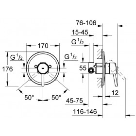 Фото 1 32213001 Concetto Смеситель для душа скрытого монтажа