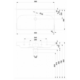 Фото 1 Kolo Traffic Мебельный умывальник 90 см Reflex (L91190900)