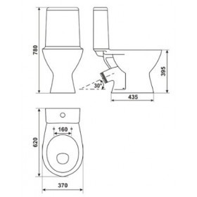 Фото 1 Унитаз-компакт Днепрокерамика АЖУР с сиденьем