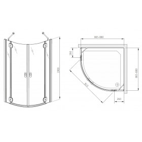 Фото 4 100-06041 Душевая кабина Aquaform SOL DE LUXE 90x90 полукруг, Transparent DP Active
