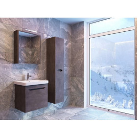 Фото 5 Зеркальный шкаф Livorno LvrMC-80 структурный камень