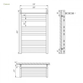 Фото 1 Полотенцесушитель Laris Кватро с полкой П10 500х800