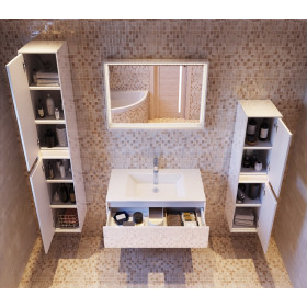 Фото 4 Тумба Botticelli Torino Tr-100 белый с умывальником Marlen-100