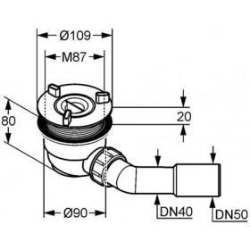 Фото 1 KLUDI TASSO 90 сифон для поддона 2109100-00