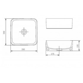 Фото 2 Умывальник Cersanit Crea 35 накладной на столешницу квадратный