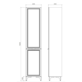 Фото 2 Пенал підлоговий MIRATER Естель 40, з кошиком, чорний, (лів.)