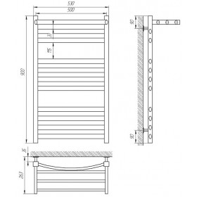 Фото 1 Полотенцесушитель Laris Гранд с полкой П11 500х900