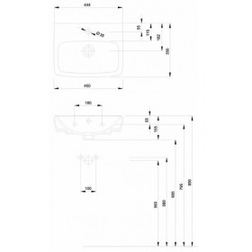 Фото 1 Умывальник Kolo NOVA PRO PICO 45 см прямоугольный М32146000