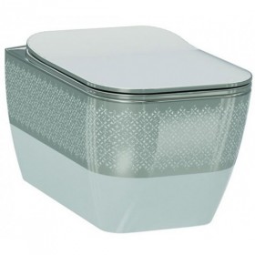 Фото Унитаз подвесной Idevit Halley Rimless 3204-2616-1201, белый/серебро