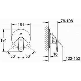 Фото 1 Внешняя часть встр.смесителя Grohe Europlus для ванны/душа (19536002)