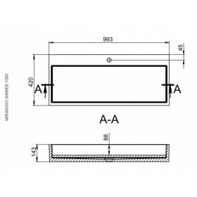 Фото 5 Умывальник Miraggio MARES 1000C Глянец Прямоугольный Врезной
