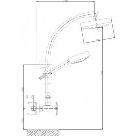 Фото 1 346-910-00 SYMETRIC Смеситель двухвентильный для душа с душ.лейкой DUNA