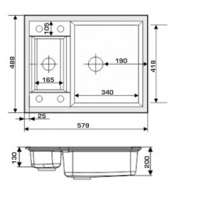 Фото 1 Кухонная мойка Granado SAMORA white (579*488mm)