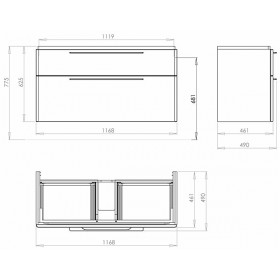 Фото 1 Kolo Traffic Тумба под умывальник 120 см серый дуб (89528-000)