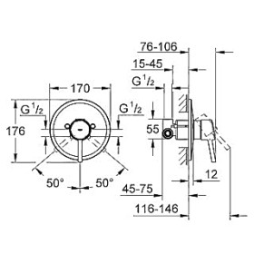 Фото 1 Смеситель для душа Grohe Concetto встраиваемый (32213001)
